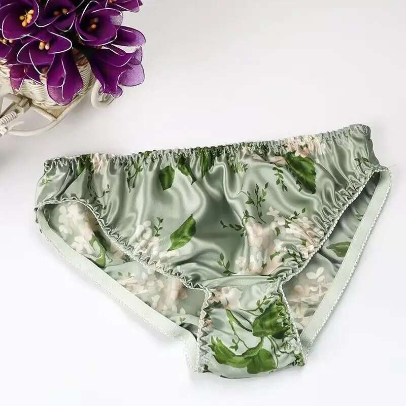 여름 플로럴 프린트 아이스 실크 남성 시스루 란제리 팬 - Boyshort Underwear 리뷰 및 가격